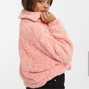 Women's Pink Faux Fur Jacket